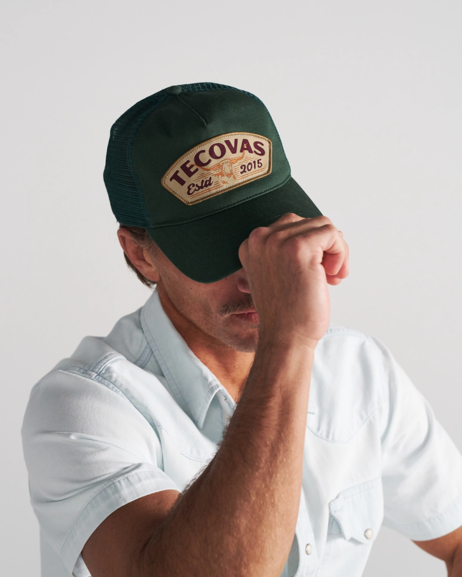 View of Longhorn Badge Trucker - Hunter Green