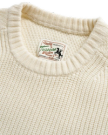 Closeup detail view of Men's Crew Neck Desert Sweater - Whisper White