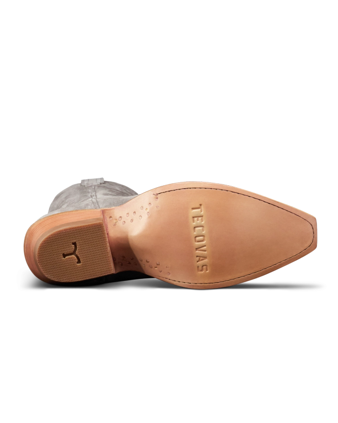 Sole view of The Annie - Charcoal Suede on plain background