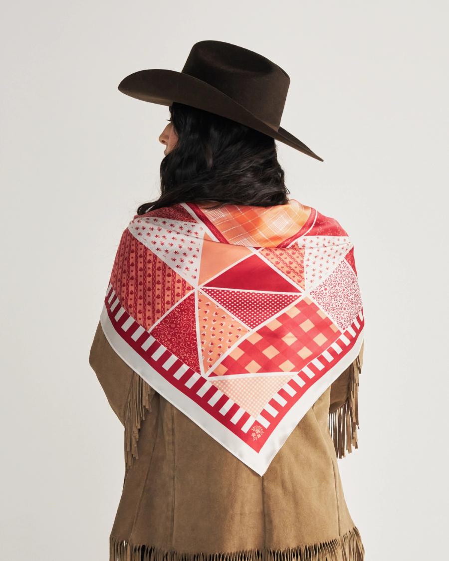 The Patchwork Wild Rag - Red silk scarf | Tecovas