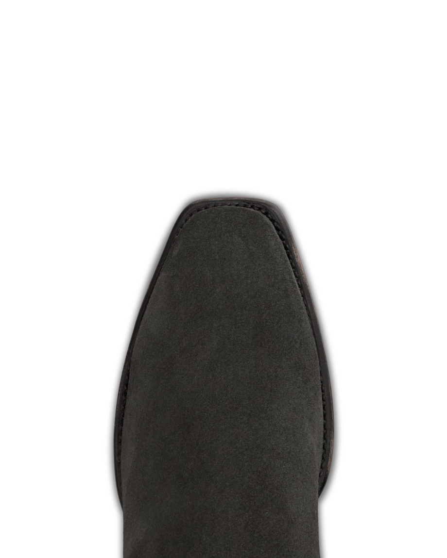 Toe view of The Warren - Gunsmoke Suede on plain background