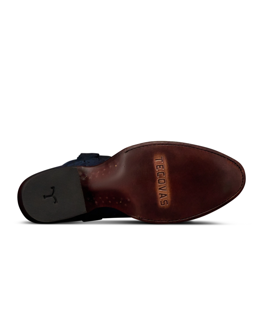 Sole view of The Wyatt - Atlantic Blue Ostrich on plain background