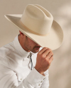 Quarterfront view of Cattleman Fur Cowboy Hat - Silverbelly on plain background