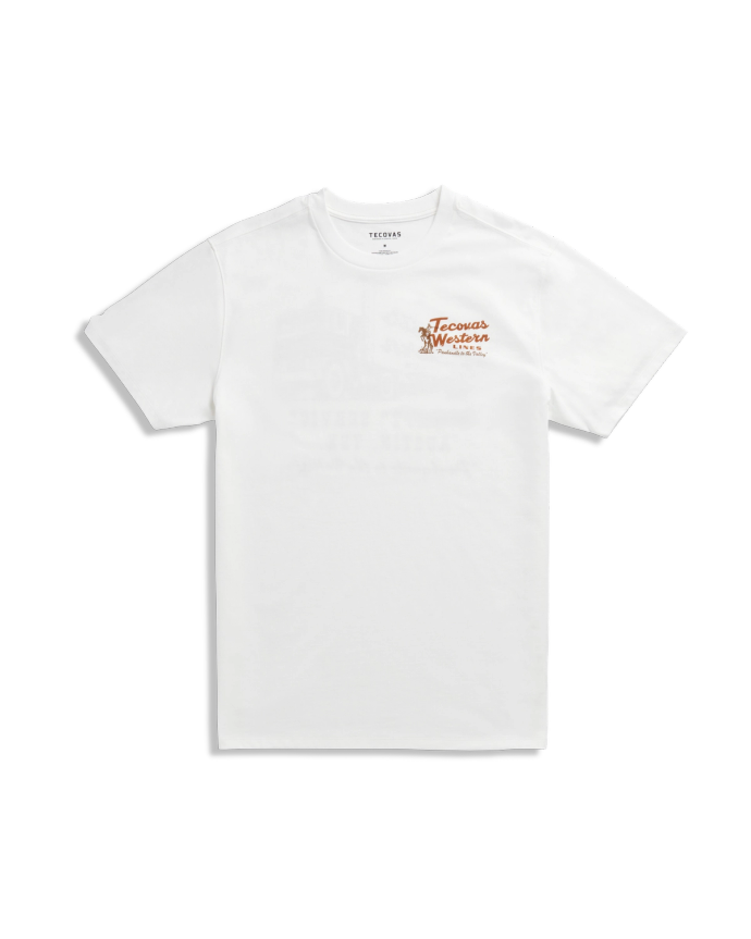 Front view of Men's Tecovas Western Lines Tee - Bone / Multi on plain background