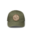 Front view of Flying T Bulls 6 Panel Dad Hat - Olive on plain background