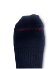Toe view of Mid-Calf Performance Socks (2-Pack) - Navy / Red on plain background
