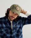View of Flying T Bulls 6 Panel Dad Hat - Olive