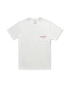 Closeup detail view of Men's Fine Makers Pocket Tee - Bone / Red