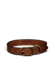 Closeup detail view of Leather Dog Collar - Cognac