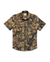 Closeup detail view of Men's Performance Western Pearl Snap SS - Mossy Oak Fall Foliage