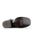 Sole view of The Doc - Dark Chestnut / Coffee Cowhide on plain background
