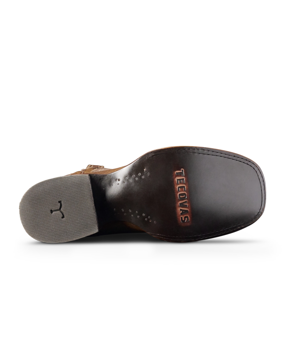 Sole view of The Doc - Dark Chestnut / Coffee Cowhide on plain background