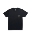 Black short-sleeve t-shirt with a chest pocket featuring the word "Tecovas" and a small graphic in white. The shirt is laid flat on a plain background.