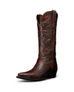 Quarterfront view of Women's Birthday Boot X - Dark Pecan Alligator on plain background