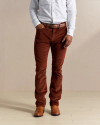 Front view of Men's Corduroy Standard Pants - Mahogany on model