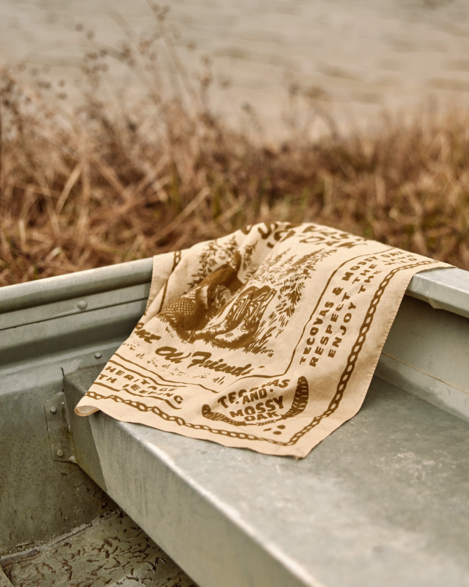 View of Tecovas x Mossy Oak Bandana - Khaki