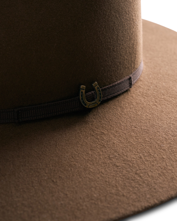 View of The Belle Wool Cowgirl Hat - Medium Brown