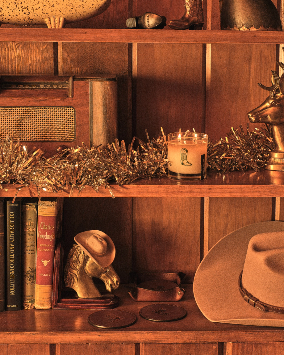 View of Cattleman Hat Ornament - Blush