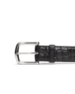 Front view of Men's Alligator Belt II - Midnight on plain background