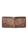 Back view of Eagle Billfold - Brown on plain background
