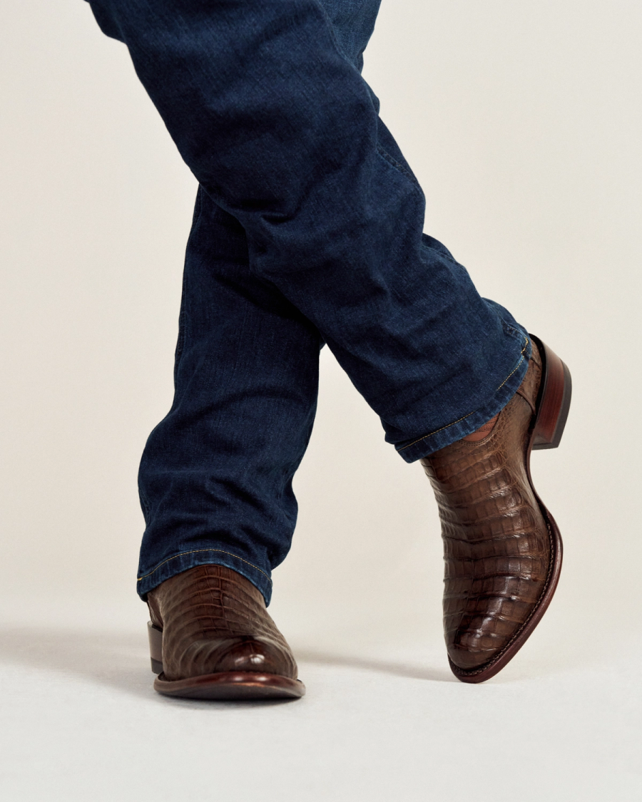 The Dillon Cowboy Boot - Oak brown caiman | Tecovas display picture 3