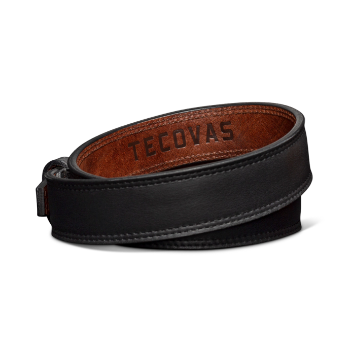 Back view of Women's Calfskin Belt - Midnight on plain background