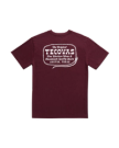 Back view of Men's Original Tecovas Rope Tee - Port / Bone on plain background