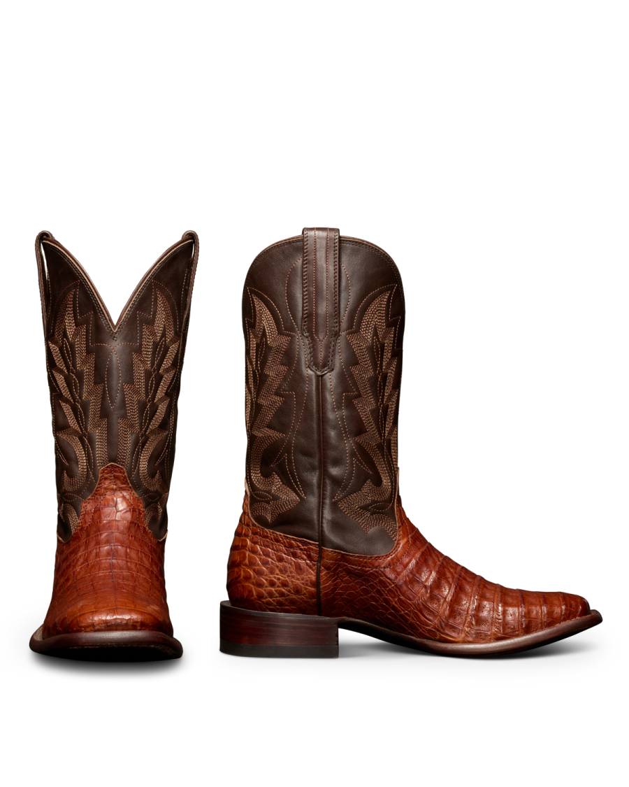 The William in Dark Pecan Caiman - Men's Cowboy Boot | Tecovas