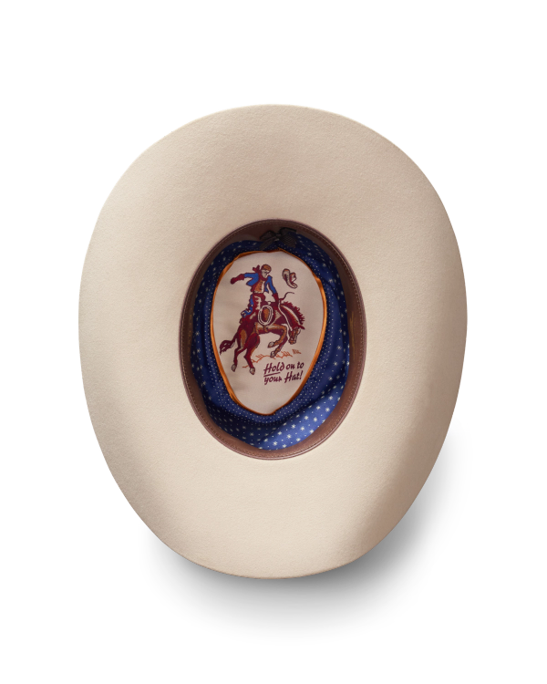 Inside view of Cattleman Fur Cowboy Hat - Silverbelly on plain background