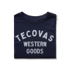 Women's Western Goods Tee - Navy/Bone on plain background