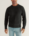 Front view of Men's Crew Neck Desert Sweater - Faded Black on model