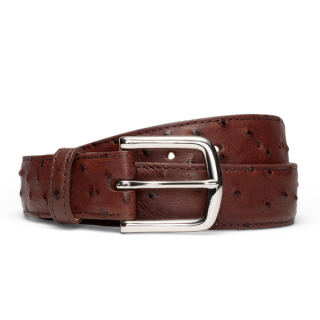 Imitation Ostrich Cowboy Belt Engraved on Cowhide Leather