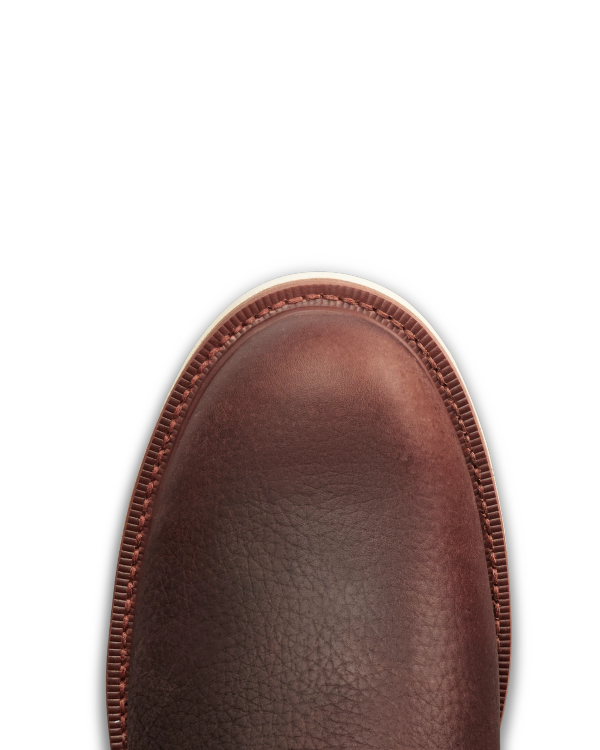 Toe view of The Knox Lace Up - Tobacco Cowhide on plain background