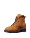 Quarterfront view of LongHaul Waterproof Lace Up Composite Toe Work Boot - Light Tan on plain background