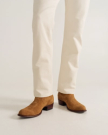 close up of Johnny Honey Tan cowboy boots on a man's feet