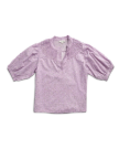 Front view of Women's Split Neck Top - Purple on plain background