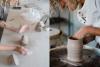 woman working in pottery studio