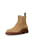 Quarterfront view of The Rugged Chelsea - Sahara Suede on plain background