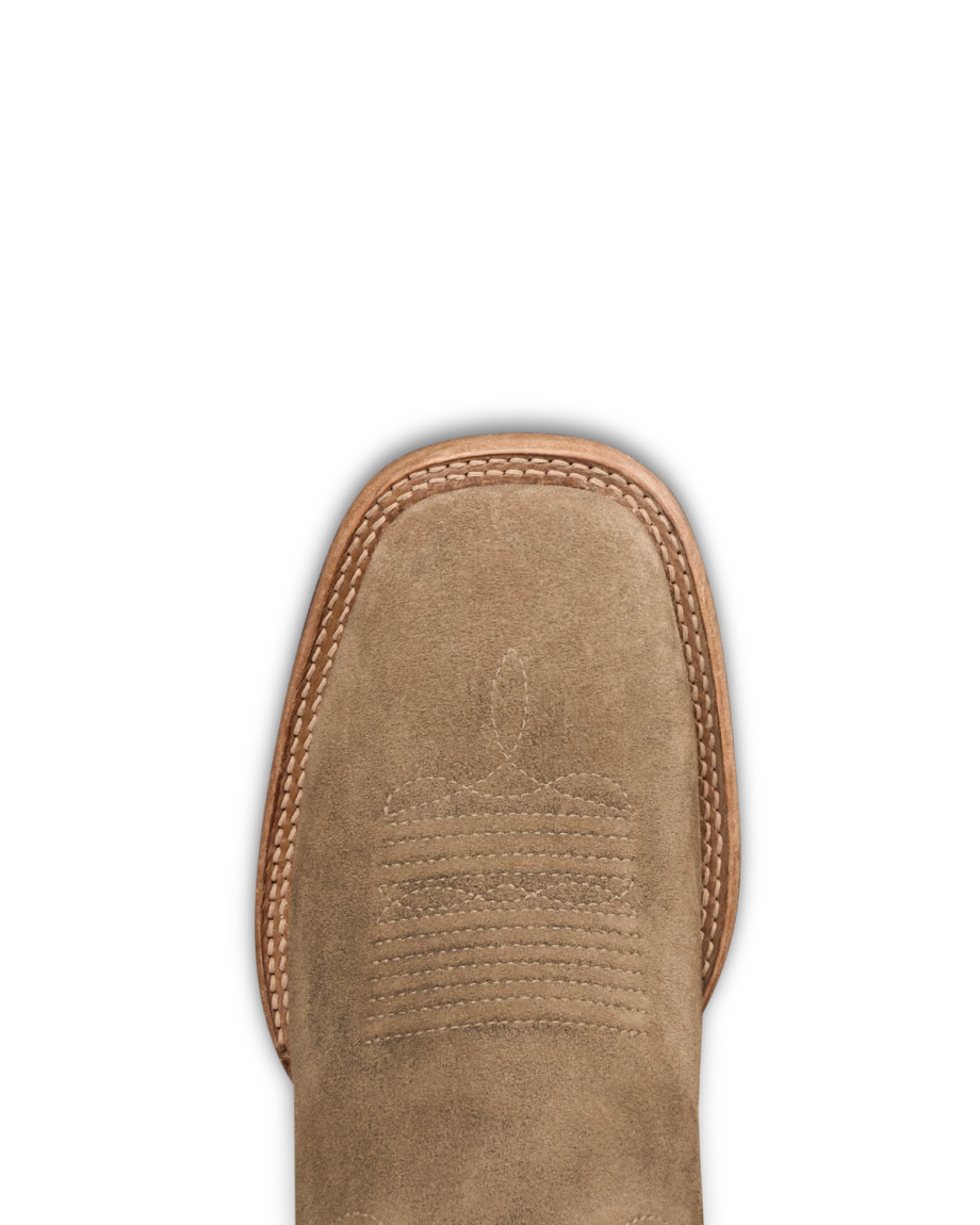 Toe view of The Doc - Gravel Suede on plain background