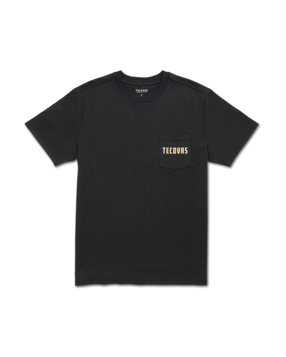Closeup detail view of Men's the Finest Pocket T-Shirt - Black/Multi