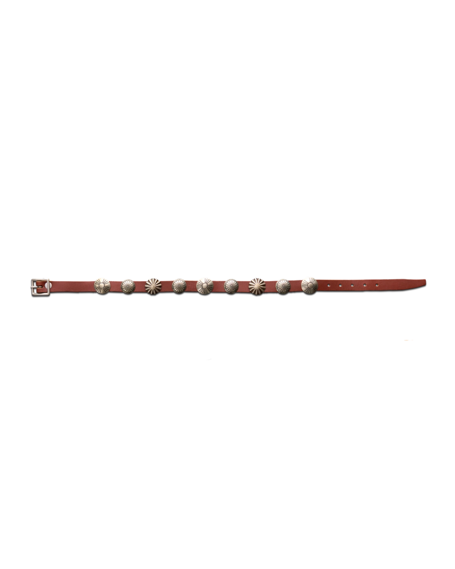 Front view of Boot Bracelet - Brown / Silver on plain background