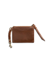 Back view of Women's Keychain Card Case - Saddle on plain background