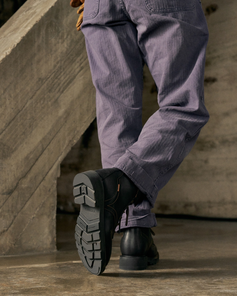 Toe view of LongHaul Waterproof Lace Up Composite Toe Work Boot - Midnight on plain background