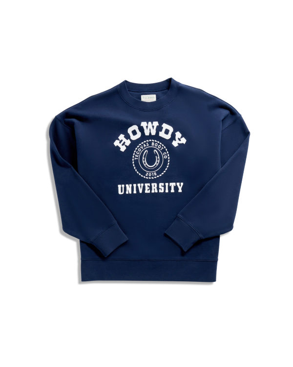 Front view of Women's Oversized Sweatshirt - Navy on plain background