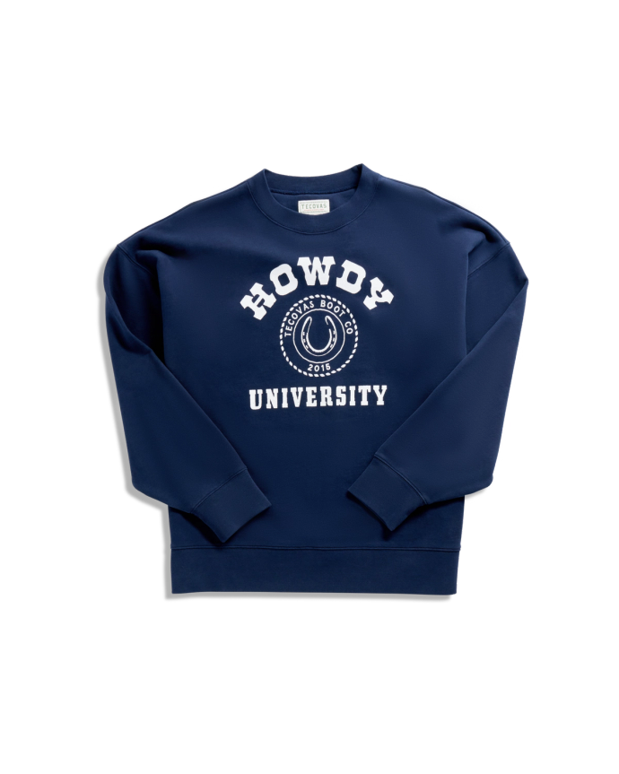 Front view of Women's Oversized Sweatshirt - Navy on plain background
