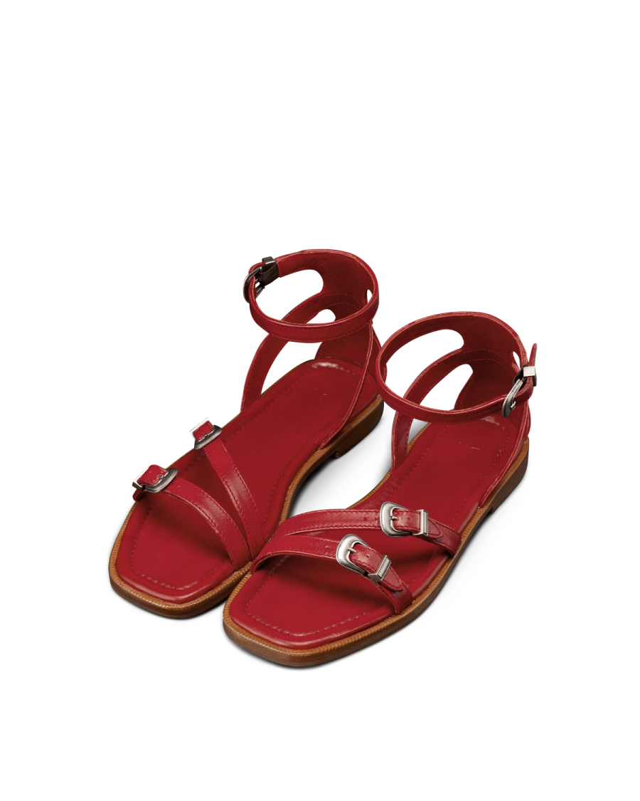 Quarterfront view of The Blakely - Cherry on plain background