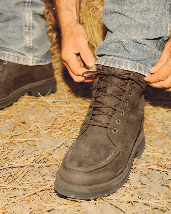 View of The Rugged Moc - Umber Cowhide