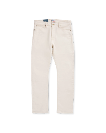 Front view of Men's Slim Stretch Twill - Light Sand on plain background