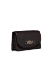Quarterfront view of Concho Chain Crossbody - Black Cherry on plain background
