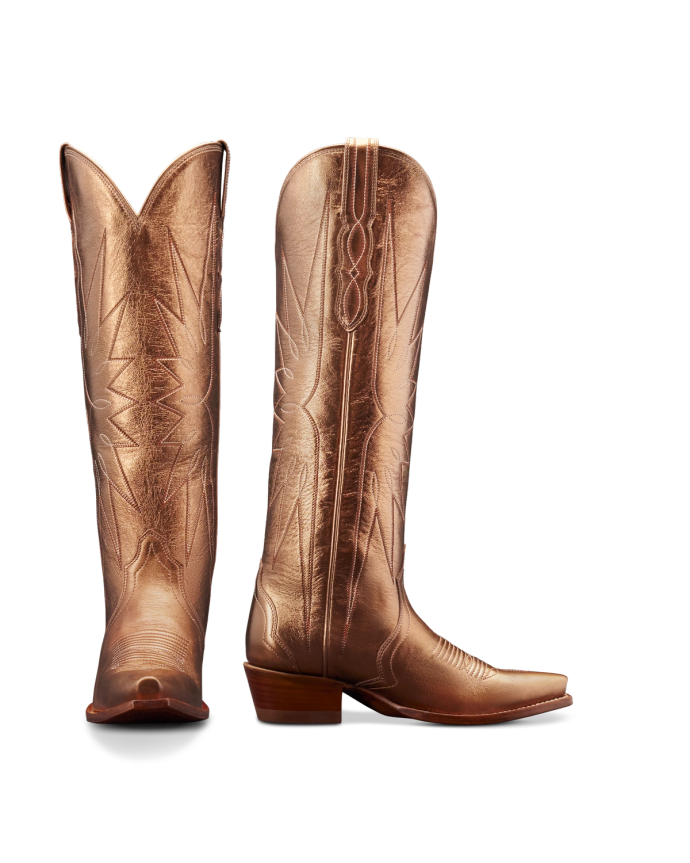 Pair view of The Loretta - Copper Cowhide on plain background